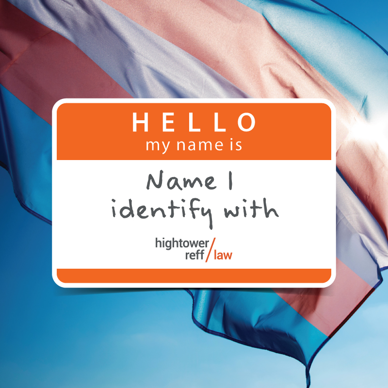 a name tag supporting transgender individuals
